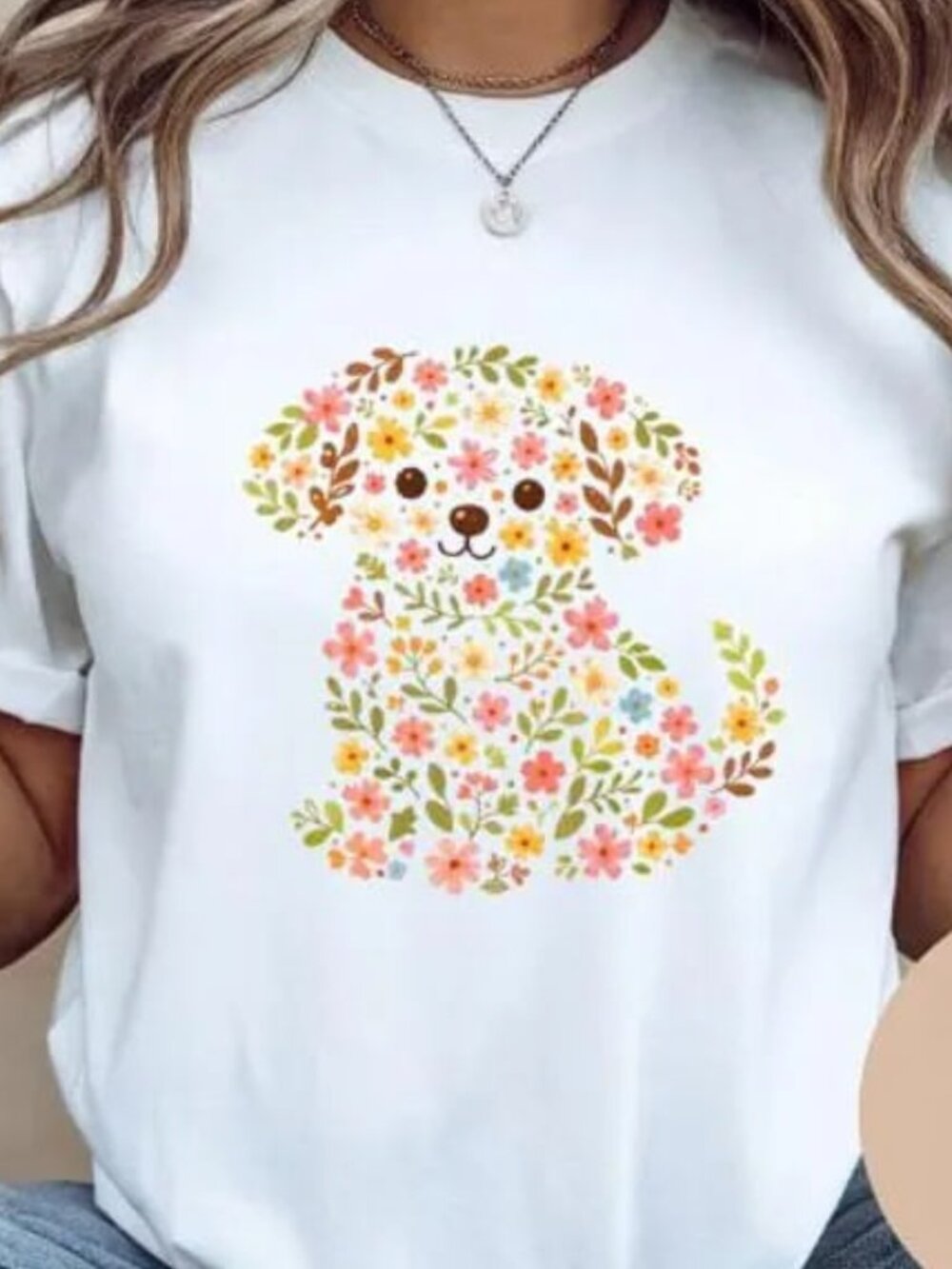 Cute Floral Dog Shirt, Flower Dog Tee, Gift For Dog Lover